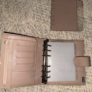 Moterm A6 Taupe Rings Planner - Genuine Leather Organizer
